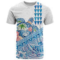 Hawaiian Abstract Sea Turtle T Shirt Polynesian Tapa Art and Kakau Tattoo White WaterColor - Polynesian Pride
