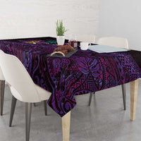 Hawaiian Abstract Sea Turtle Tablecloth Polynesian Tapa Art and Kakau Tattoo Purple WaterColor LT03 - Polynesian Pride