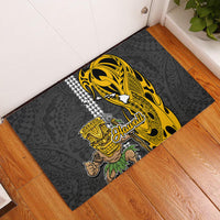 Hawaii Island Rubber Doormat Hawaiian Warrior and Kakau Symbols Abstract Tattoo LT03 Yellow - Polynesian Pride