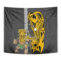 Hawaii Island Tapestry Hawaiian Warrior and Kakau Symbols Abstract Tattoo LT03 - Polynesian Pride
