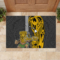 Custom Hawaii Island Rubber Doormat Hawaiian Warrior and Kakau Symbols Abstract Tattoo LT03 - Polynesian Pride