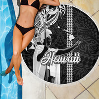 Hawaii Island Beach Blanket Hawaiian King and Kakau Symbols Abstract Shoulder Tattoo LT03 - Wonder Print Shop