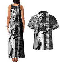 Hawaii Island Couples Matching Tank Maxi Dress and Hawaiian Shirt Hawaiian King and Kakau Symbols Abstract Shoulder Tattoo LT03 - Polynesian Pride