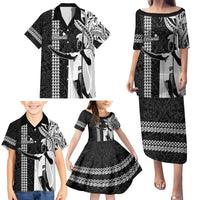 Custom Hawaii Island Family Matching Puletasi Dress and Hawaiian Shirt Hawaiian King and Kakau Symbols Abstract Shoulder Tattoo LT03 - Polynesian Pride