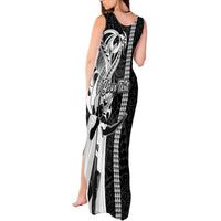 Custom Hawaii Island Tank Maxi Dress Hawaiian King and Kakau Symbols Abstract Shoulder Tattoo LT03 - Polynesian Pride