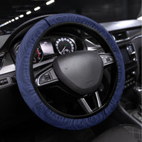Kiribati Christmas Steering Wheel Cover Santa With Gift Bag Behind Ribbons Seamless Blue Maori LT03 Universal Fit Blue - Polynesian Pride