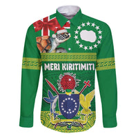 Cook Islands Meri Kiritimiti Family Matching Puletasi and Hawaiian Shirt Christmas Turtle - Cooks Islands Emblems and Polynesian Art Pattern