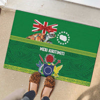 Cook Islands Meri Kiritimiti Rubber Doormat Christmas Turtle - Cooks Islands Emblems and Polynesian Art Pattern