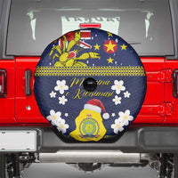 Niue Monuina e Kilisimasi Spare Tire Cover Christmas Uga - Niue Map and Emblem with Hiapo Art Pattern