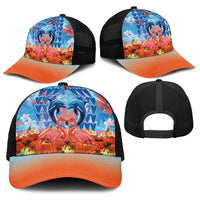 Hawaiian Love-Couple Dolphins and Flamingos Baseball Net Cap LT03 - Polynesian Pride