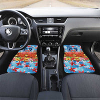 Hawaiian Love-Couple Dolphins and Flamingos Car Mats LT03 Set 2pcs - Front Multicolor - Polynesian Pride