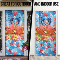 Hawaiian Love-Couple Dolphins and Flamingos Door Cover - Polynesian Pride