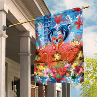 Hawaiian Love-Couple Dolphins and Flamingos Garden Flag - Polynesian Pride
