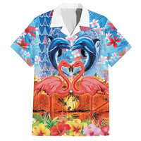 Hawaiian Love-Couple Dolphins and Flamingos Hawaiian Shirt - Polynesian Pride