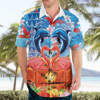 Hawaiian Love-Couple Dolphins and Flamingos Hawaiian Shirt LT03 - Polynesian Pride