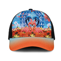 Hawaiian Love-Couple Dolphins and Flamingos Mesh Trucker Cap LT03 One Size Black Multicolor - Polynesian Pride