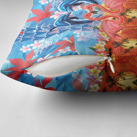 Hawaiian Love-Couple Dolphins and Flamingos Pillow Cover - Polynesian Pride