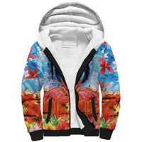 Hawaiian Love-Couple Dolphins and Flamingos Sherpa Hoodie LT03 Unisex Multicolor - Polynesian Pride