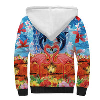 Hawaiian Love-Couple Dolphins and Flamingos Sherpa Hoodie LT03 - Polynesian Pride
