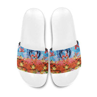 Hawaiian Love-Couple Dolphins and Flamingos Slide Sandals - Polynesian Pride