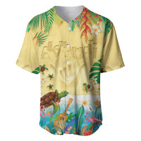 Hawaiian Alohawaii Baseball Jersey Tropical Plants and Animals on The Beach LT03 Multicolor - Polynesian Pride