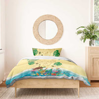 Hawaiian Alohawaii Bedding Set Tropical Plants and Animals on The Beach - Polynesian Pride