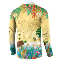 Hawaiian Alohawaii Button Sweatshirt Tropical Plants and Animals on The Beach LT03 - Polynesian Pride