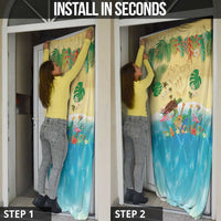 Hawaiian Alohawaii Door Cover Tropical Plants and Animals on The Beach LT03 - Polynesian Pride