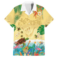 Hawaiian Alohawaii Family Matching Mermaid Dress and Hawaiian Shirt Tropical Plants and Animals on The Beach - Polynesian Pride