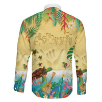 Hawaiian Alohawaii Family Matching Mermaid Dress and Hawaiian Shirt Tropical Plants and Animals on The Beach - Polynesian Pride
