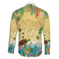 Hawaiian Alohawaii Family Matching Short Sleeve Bodycon Dress and Hawaiian Shirt Tropical Plants and Animals on The Beach - Polynesian Pride