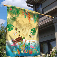Hawaiian Alohawaii Garden Flag Tropical Plants and Animals on The Beach - Polynesian Pride