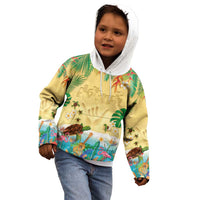 Hawaiian Alohawaii Kid Hoodie Tropical Plants and Animals on The Beach - Polynesian Pride
