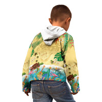 Hawaiian Alohawaii Kid Hoodie Tropical Plants and Animals on The Beach - Polynesian Pride