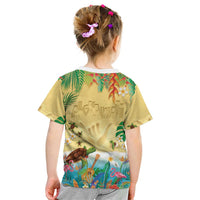 Hawaiian Alohawaii Kid T Shirt Tropical Plants and Animals on The Beach LT03 - Polynesian Pride