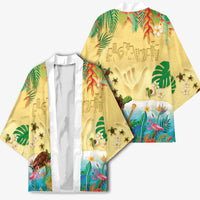 Hawaiian Alohawaii Kimono Tropical Plants and Animals on The Beach LT03 - Polynesian Pride