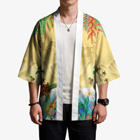 Hawaiian Alohawaii Kimono Tropical Plants and Animals on The Beach LT03 - Polynesian Pride