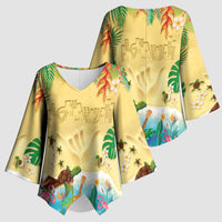 Hawaiian Alohawaii Kimono Sleeve Blouse Tropical Plants and Animals on The Beach LT03 - Polynesian Pride