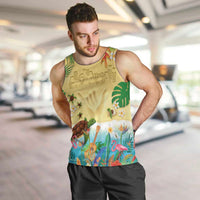 Hawaiian Alohawaii Men Tank Top Tropical Plants and Animals on The Beach LT03 Multicolor - Polynesian Pride