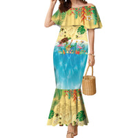 Hawaiian Alohawaii Mermaid Dress Tropical Plants and Animals on The Beach - Polynesian Pride