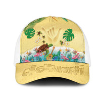 Hawaiian Alohawaii Mesh Trucker Cap Tropical Plants and Animals on The Beach LT03 One Size White Multicolor - Polynesian Pride
