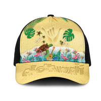 Hawaiian Alohawaii Mesh Trucker Cap Tropical Plants and Animals on The Beach LT03 One Size Black Multicolor - Polynesian Pride