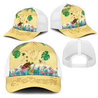 Hawaiian Alohawaii Mesh Trucker Cap Tropical Plants and Animals on The Beach LT03 - Polynesian Pride