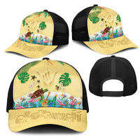 Hawaiian Alohawaii Mesh Trucker Cap Tropical Plants and Animals on The Beach LT03 - Polynesian Pride