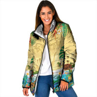 Hawaiian Alohawaii Padded Jacket Tropical Plants and Animals on The Beach LT03 Women Multicolor - Polynesian Pride