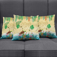 Hawaiian Alohawaii Pillow Cover Tropical Plants and Animals on The Beach - Polynesian Pride