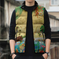Hawaiian Alohawaii Sleeveless Puffer Jacket Tropical Plants and Animals on The Beach LT03 - Polynesian Pride