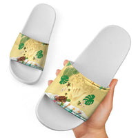 Hawaiian Alohawaii Slide Sandals Tropical Plants and Animals on The Beach - Polynesian Pride