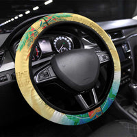 Hawaiian Alohawaii Steering Wheel Cover Tropical Plants and Animals on The Beach - Polynesian Pride