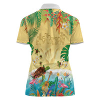 Hawaiian Alohawaii Women Polo Shirt Tropical Plants and Animals on The Beach LT03 - Polynesian Pride